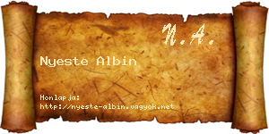 Nyeste Albin névjegykártya